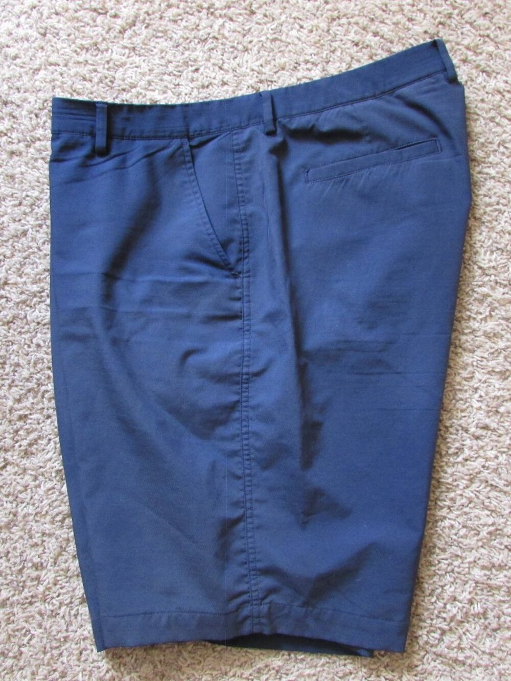 Greg Norman Golf Shorts 38 Navy Blue Performance Stretch Zip Pocket Like New